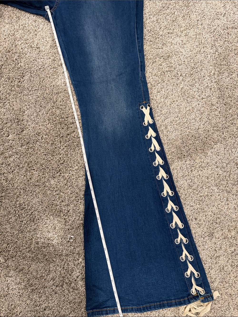 NWT. Fashion Nova strings attached flare jeans - Picture 6 of 7